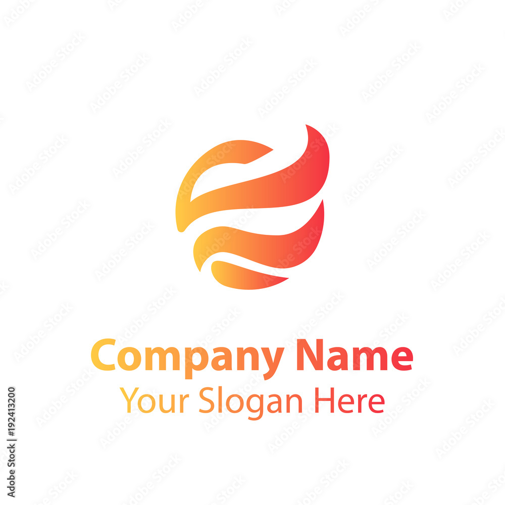 Fototapeta premium Abstract logo design in gradient color style on white background, Abstract graphic icon, logo design template, symbol for company