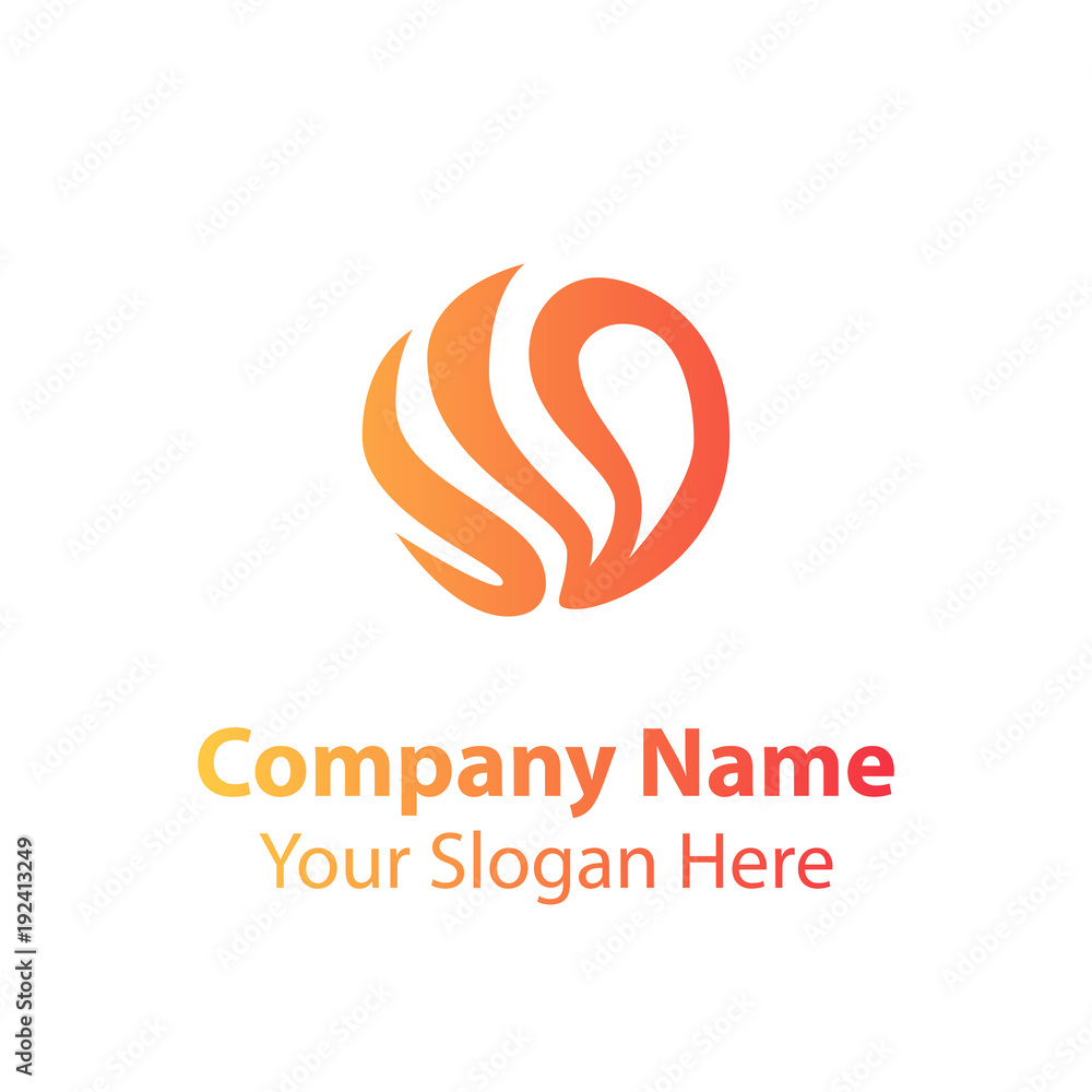 Obraz premium Abstract logo design in gradient color style on white background, Abstract graphic icon, logo design template, symbol for company