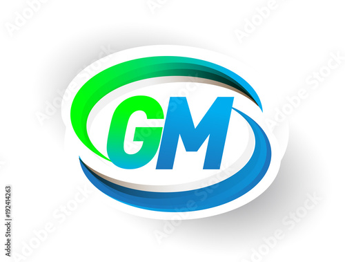 Initial Letter Gm Logotype Company Name Colored Blue And Green Swoosh Design Modern Logo Concept Vector Logo For Business And Company Identity Stock Vector Adobe Stock