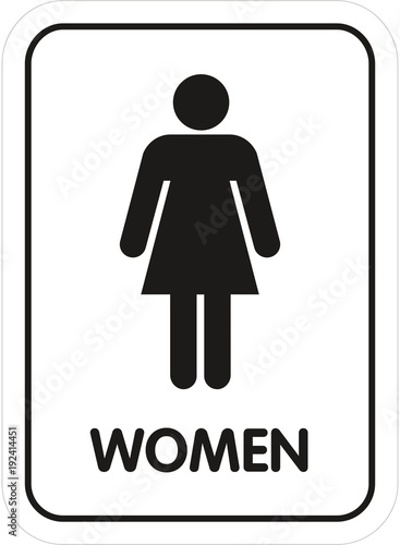 white restroom sign women