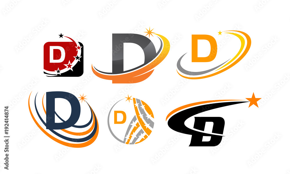 Logotype D Modern Template Set