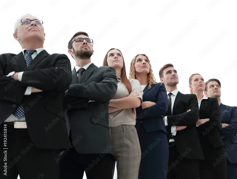 bottom view. successful business team standing together