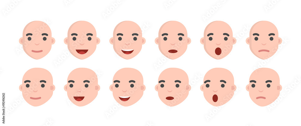Set of male emoji characters. Emotion icons in cartoon style . Mens avatars with different facial expressions. Set of male emoji characters. Emotion icons in cartoon style . Mens avatars with different facial expressions.