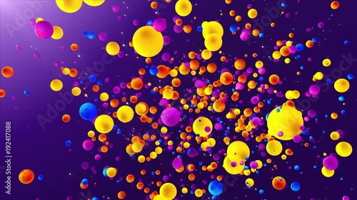 Flying colorful balls, loops