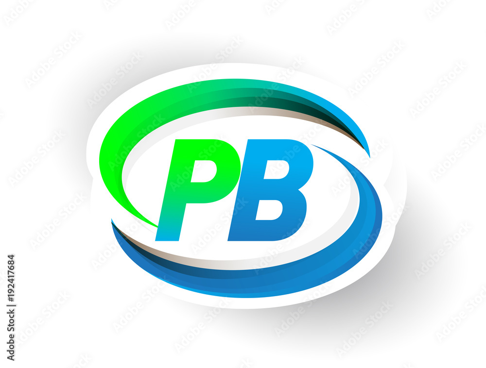 initial letter PB logotype company name colored blue and green swoosh  design, modern logo concept. vector logo for business and company identity.  Stock Vector | Adobe Stock