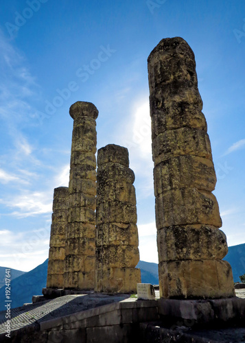 Ruins of the ancient Temple of Apollo at Delphi, Greece