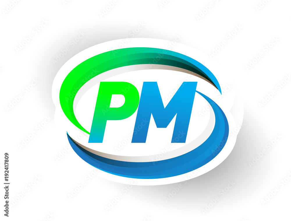 Letter pm logo, creative pm mp signature logo for wedding, fashion, posters  for the wall • posters pm, mp, agency | myloview.com