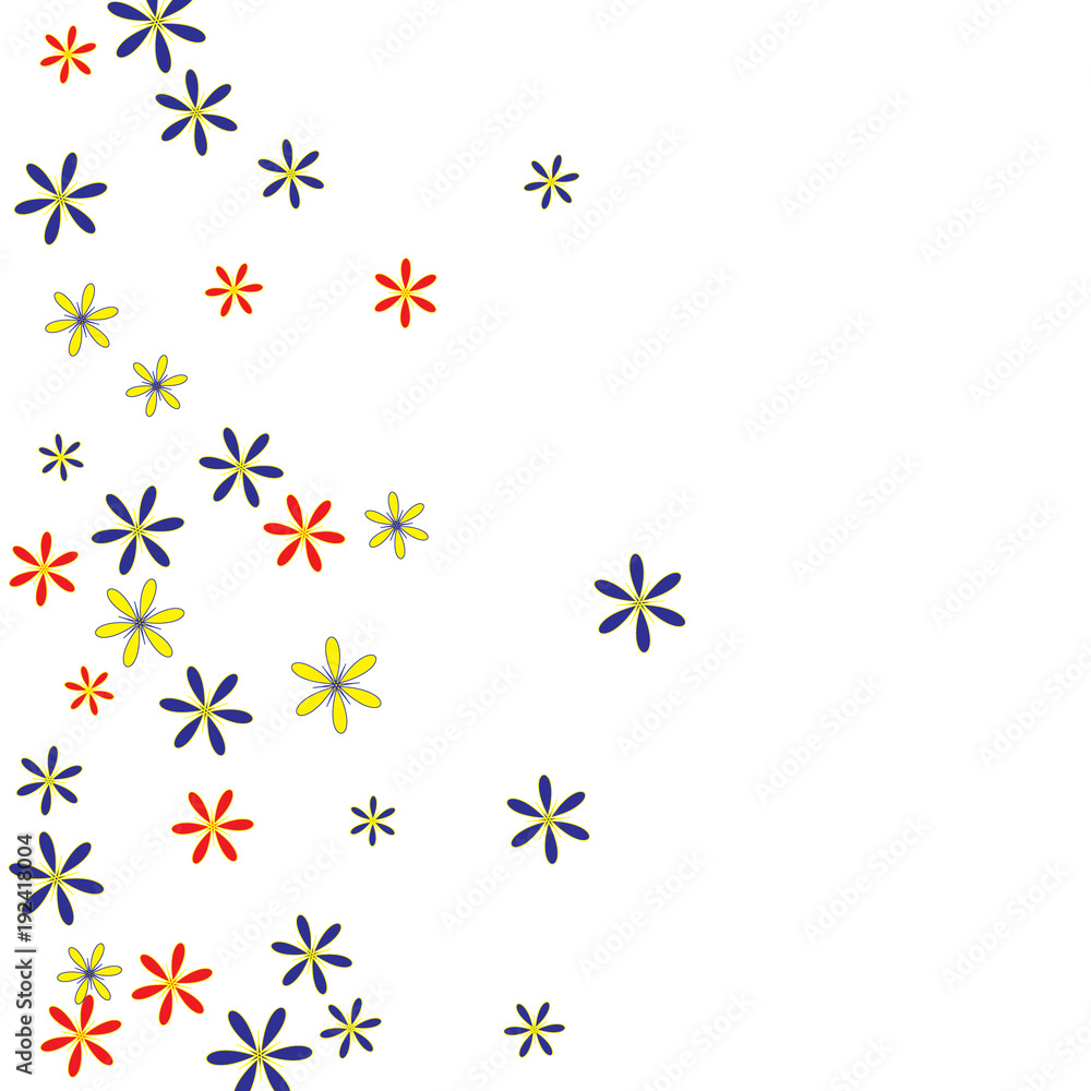 Cute Floral Pattern with Simple Small Flowers for Greeting Card or Poster. Naive Daisy Flowers in Primitive Style. Vector Background for Spring or Summer Design. Cute Floral Pattern with Simple Small Flowers for Greeting Card or Poster. Naive Daisy Flowers in Primitive Style. Vector Background for Spring or Summer Design.