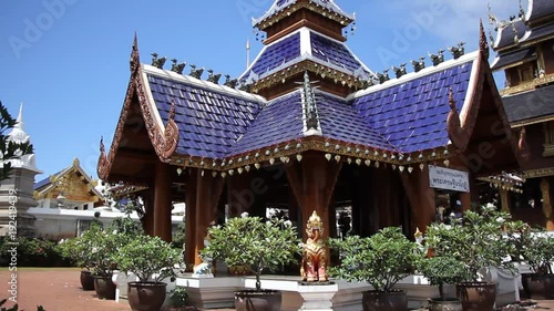  Banden Temple, Beautiful temple in Maetang District, Chiangmai, Thailand.  photo