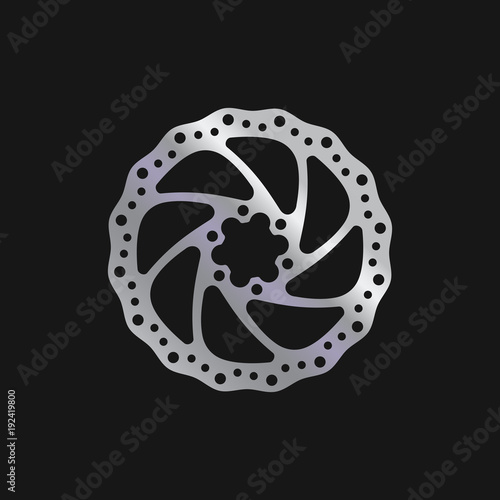 MTB Bike, Bicycle Brake Disc. Realistic Vector Illustration