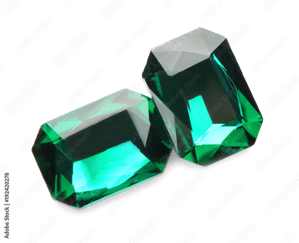 Precious jewels on white background Precious jewels on white background