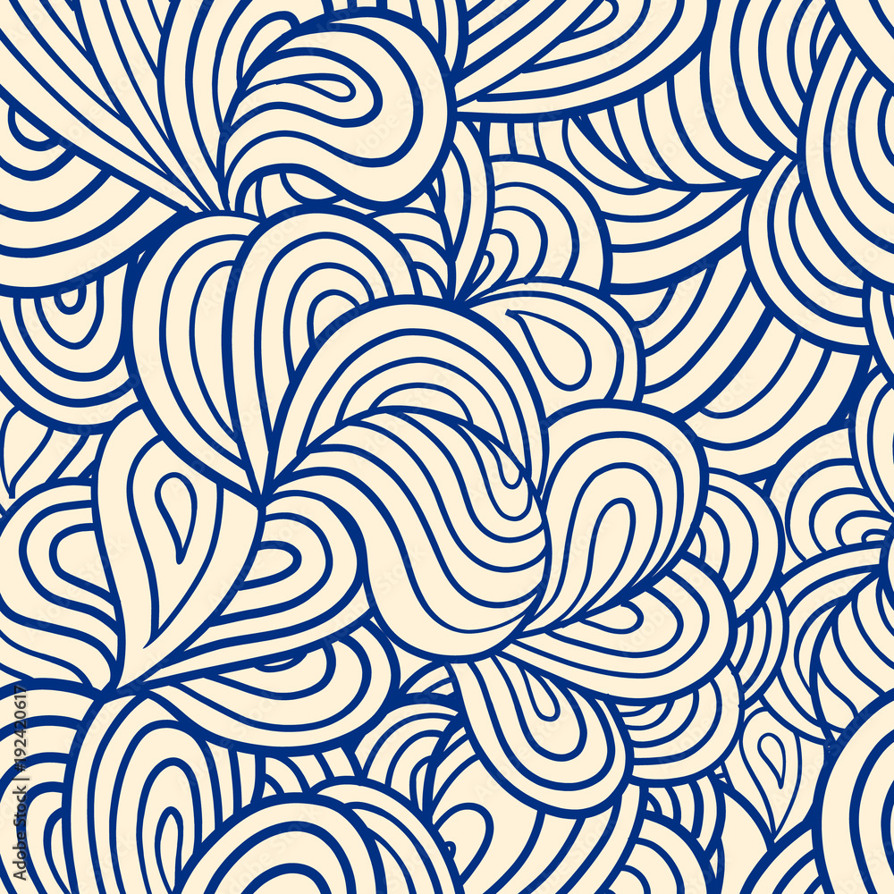 Vector abstract doodles seamless pattern
