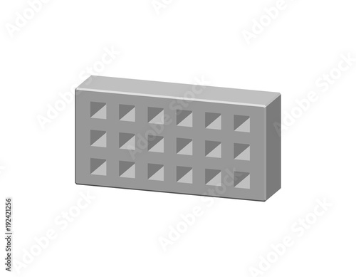 Perforated brick. Isolated ...