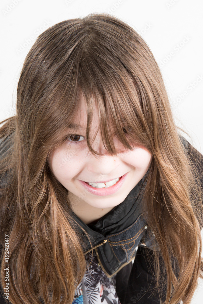 Close-up portrait of European little girl smiling Close-up portrait of European little girl smiling