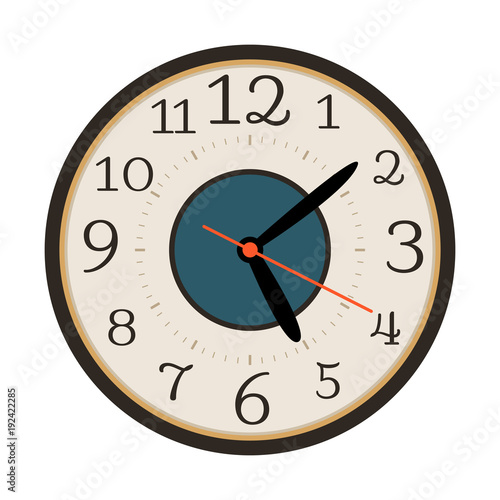 Modern wall clock isolated on white