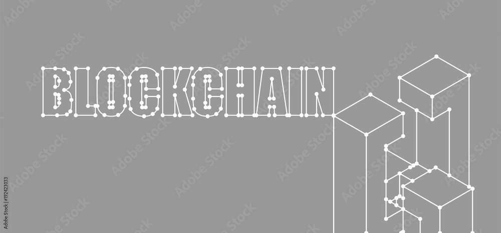 Blockchain network isolated. Cyber concept matrix. Block chain vector illustration