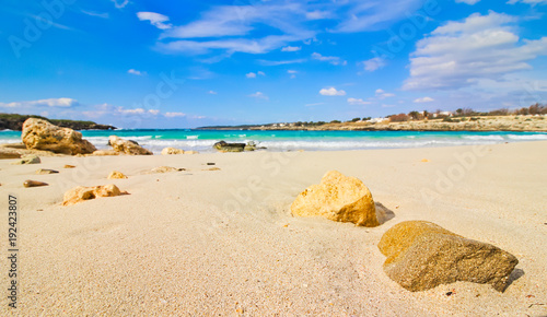 Fototapeta Naklejka Na Ścianę i Meble -  Italian sandy beach and turquoise sea
