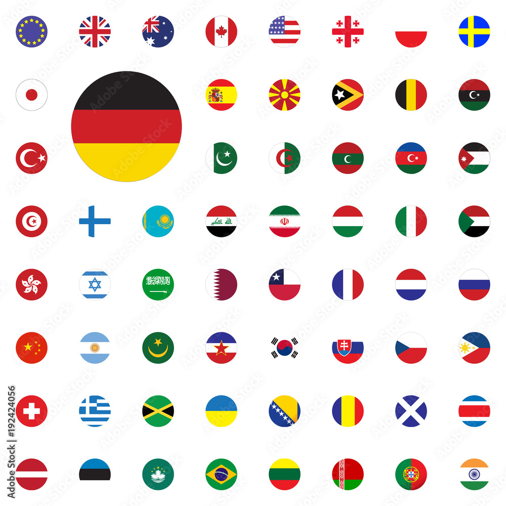 Germany round flag icon. Round World Flags Vector illustration Icons Set. Stock Vector Adobe Stock