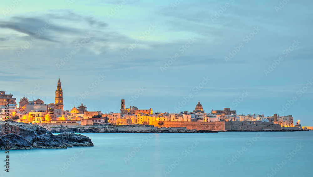 Monopoli old town view from the sea, Puglia, Italy