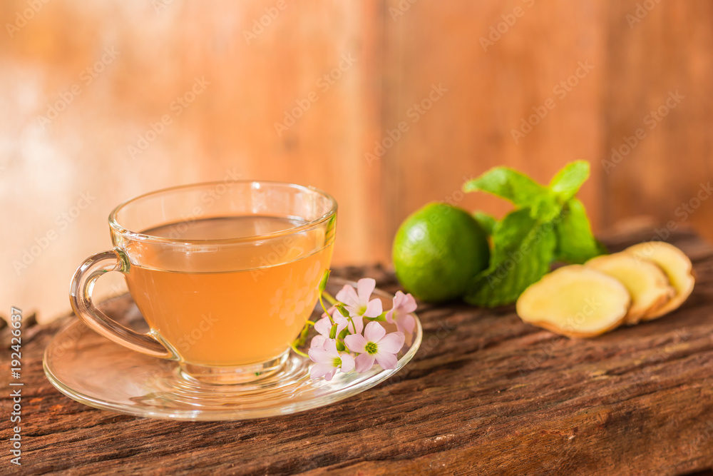 Ginger teacup with green lemon Ginger teacup with green lemon