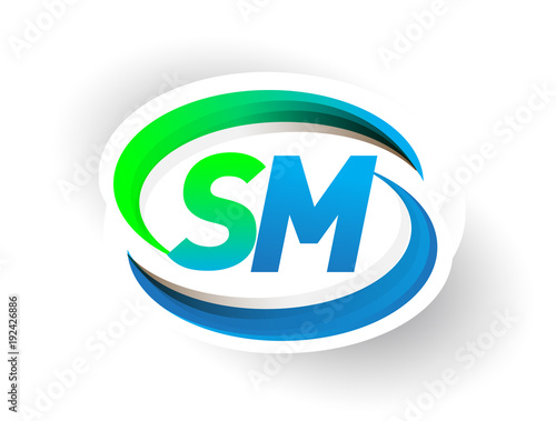 Initial Letter Sm Logotype Company Name Colored Blue And Green Swoosh Design Modern Logo Concept Vector Logo For Business And Company Identity Stock Vector Adobe Stock Initial Letter Sm Logotype Company Name Colored Blue And Green Swoosh Design Modern Logo Concept Vector Logo For Business And Company Identity Stock Vector Adobe Stock