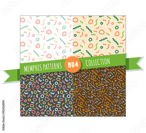 Memphis pattern seamless collection