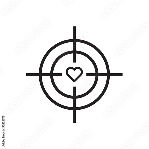 Target with heart icon Vector illustration, EPS10 .
