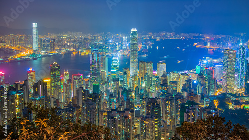 Hong Kong cityscape at night view from The Peak