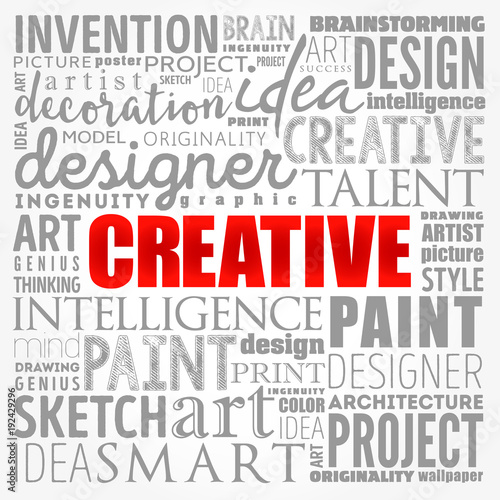 CREATIVE word cloud, creative business concept background