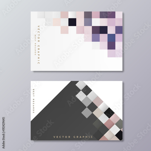 Mosaic square background. Abstract Geometric minimal Business Card design template.