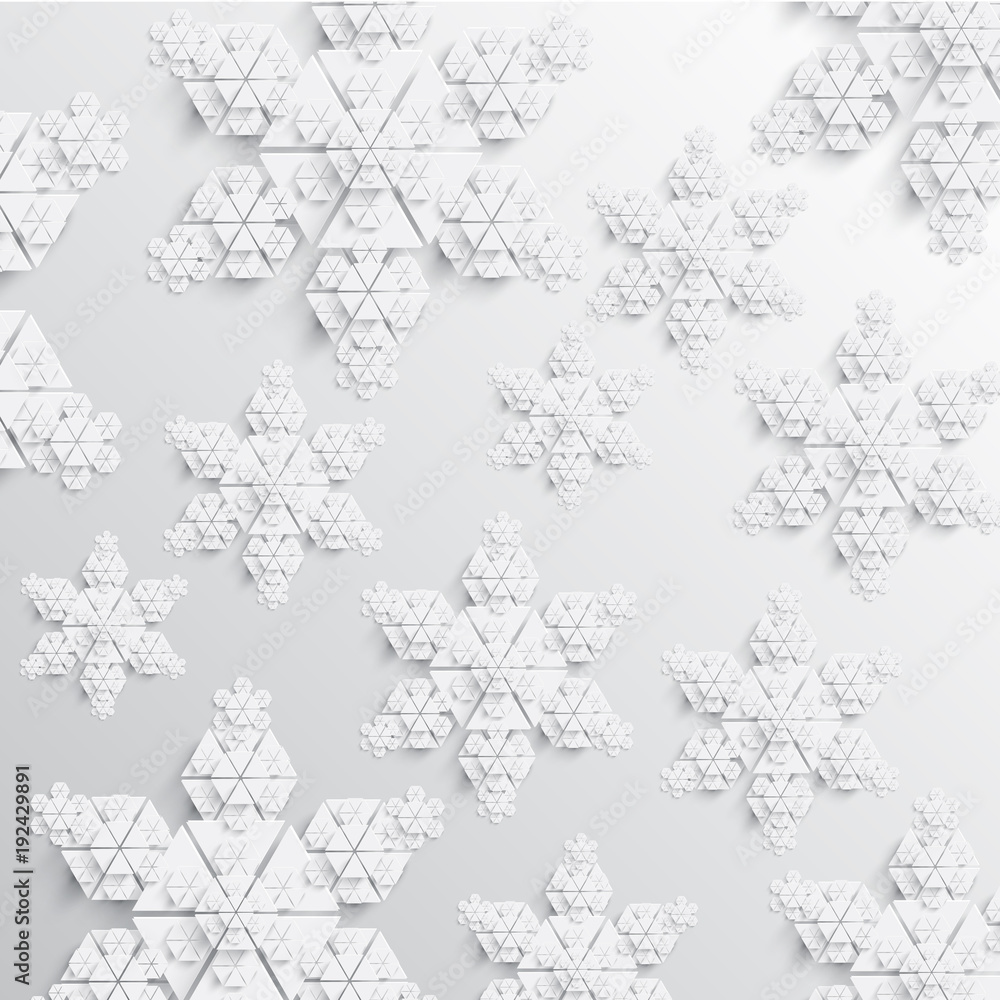 Abstract paper snowflake vector illustration.