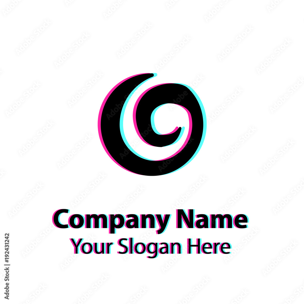 Abstract logo design with glitch effect on white background, Abstract graphic icon, logo design template, symbol for company Abstract logo design with glitch effect on white background, Abstract graphic icon, logo design template, symbol for company