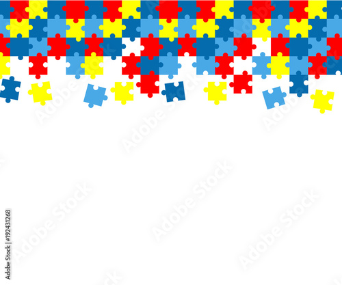 Colorful autism awareness puzzle background photo