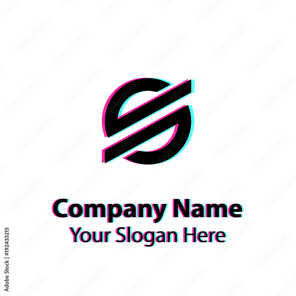 Abstract logo design with glitch effect on white background, Abstract graphic icon, logo design template, symbol for company Abstract logo design with glitch effect on white background, Abstract graphic icon, logo design template, symbol for company