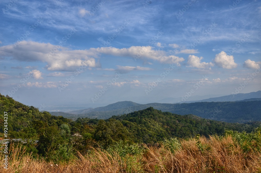 Mountains and beautiful sky in Chiangmai Thailand