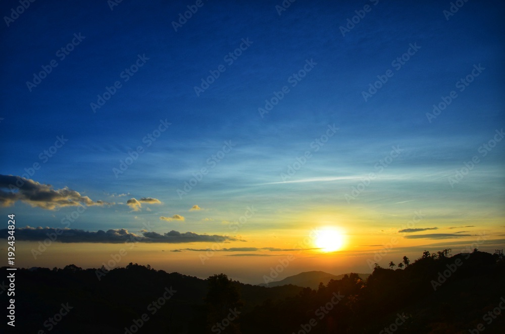 Sun rise in Chiangmai Thailand