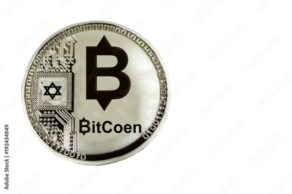 Obraz premium coin cryptocurrency of Israel Bicoen on a white background