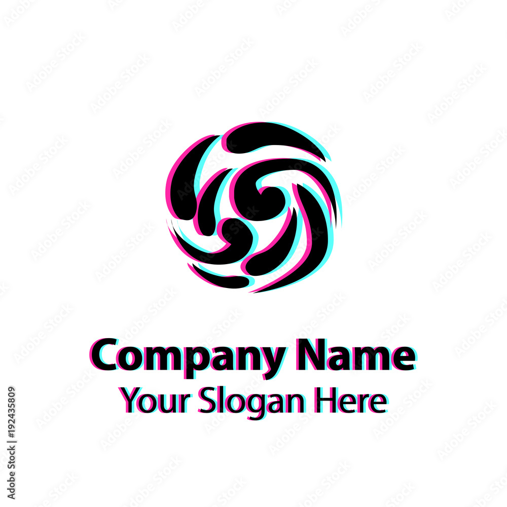 Abstract logo design with glitch effect on white background, Abstract graphic icon, logo design template, symbol for company Abstract logo design with glitch effect on white background, Abstract graphic icon, logo design template, symbol for company