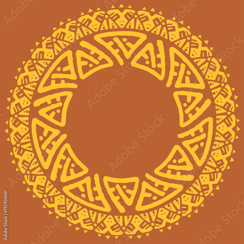 Ethnic round frame, logo te...