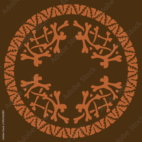Ethnic round frame, logo te...