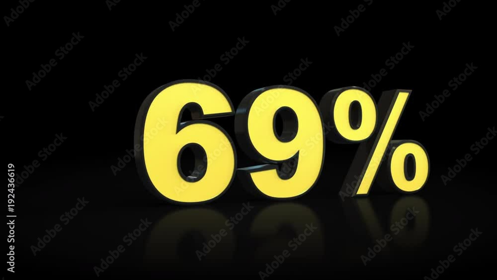 Counting from zero 0 to seventy 70 % percent 3D animation Counting from zero 0 to seventy 70 % percent 3D animation