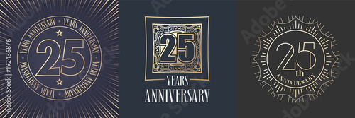 25 years anniversary vector icon, logo set