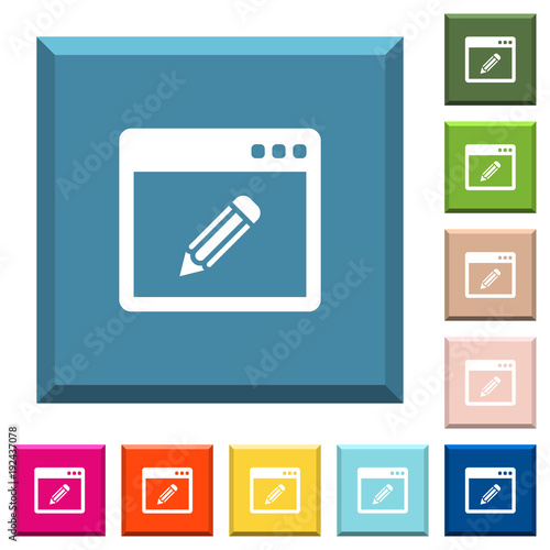 Application edit white icons on edged square buttons