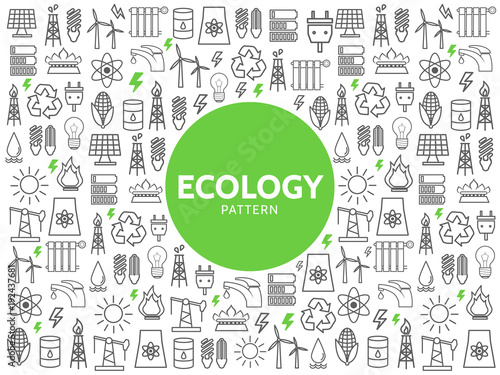 Ecology Line Icons Pattern