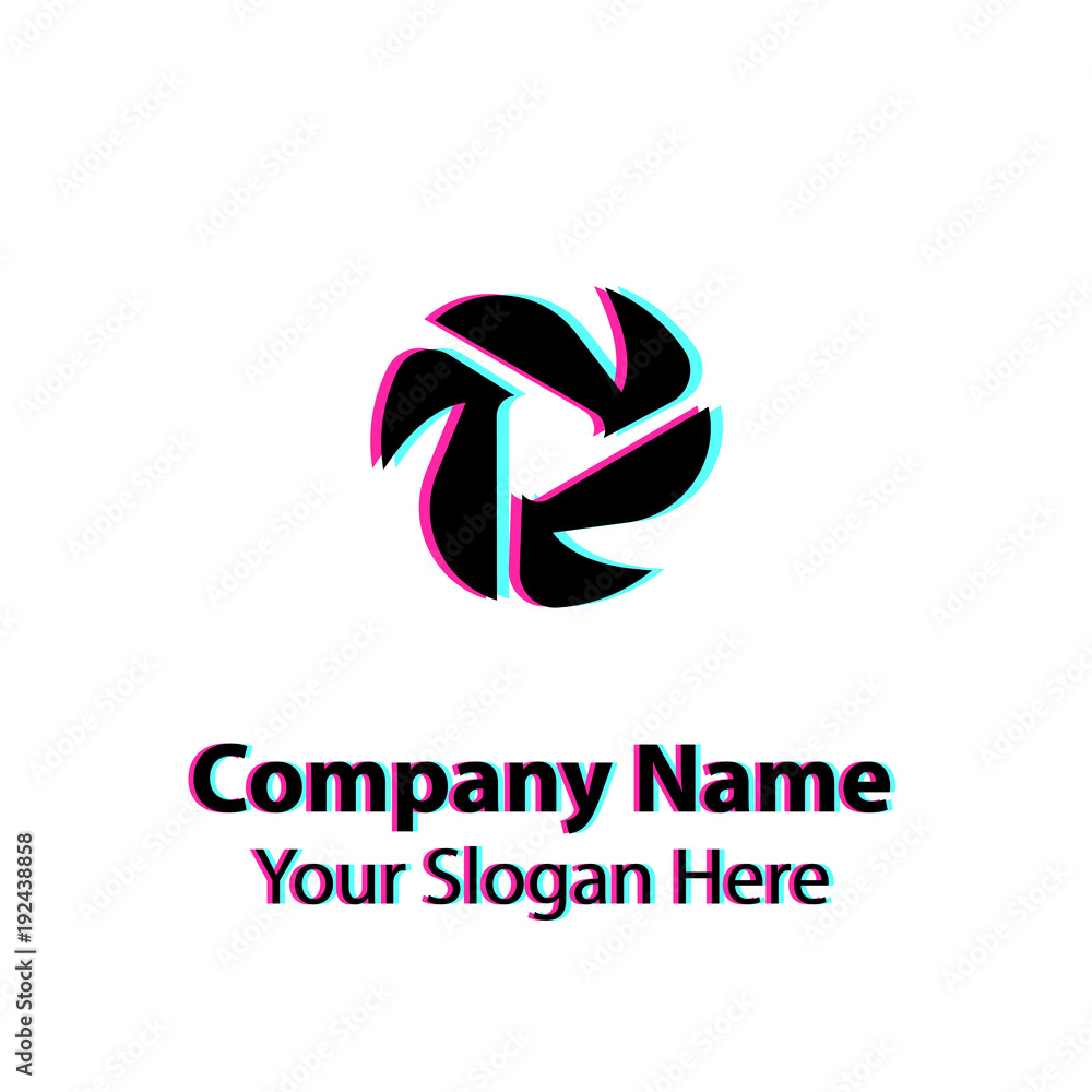 Abstract logo design with glitch effect on white background, Abstract graphic icon, logo design template, symbol for company Abstract logo design with glitch effect on white background, Abstract graphic icon, logo design template, symbol for company