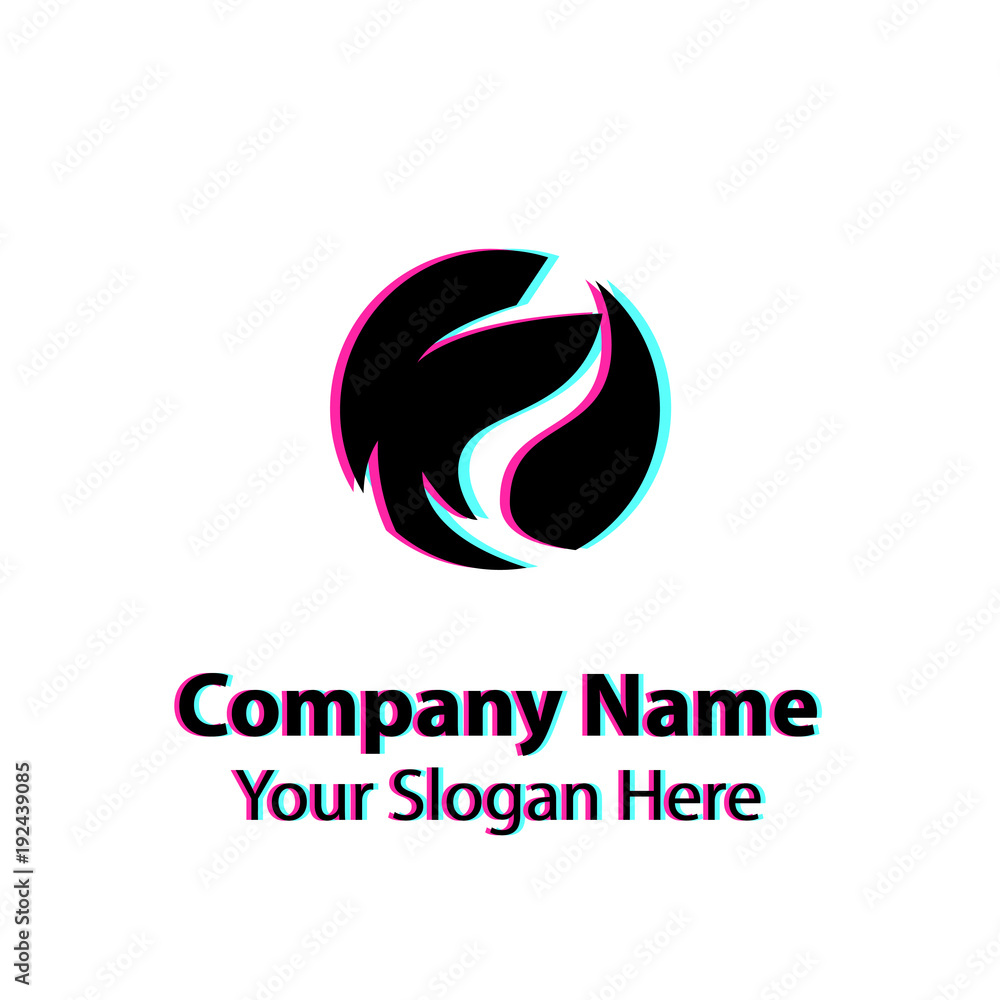 Abstract logo design with glitch effect on white background, Abstract graphic icon, logo design template, symbol for company Abstract logo design with glitch effect on white background, Abstract graphic icon, logo design template, symbol for company