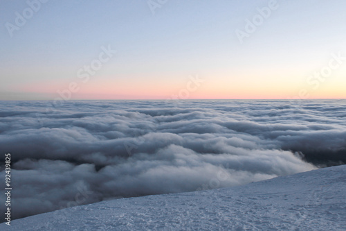 beautiful view on cloudy sky during sunset, Carpathian Mountains, Ukraine