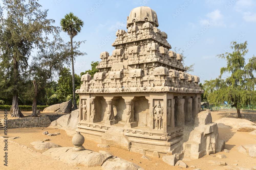 The Five Rathas, Yudhishthir ratha, Mahabalipuram, Tamil Nadu, India