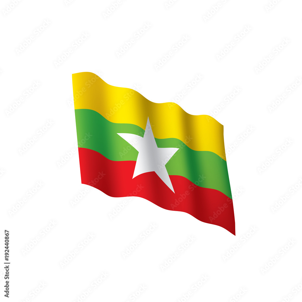 Naklejka premium Myanmar flag, vector illustration