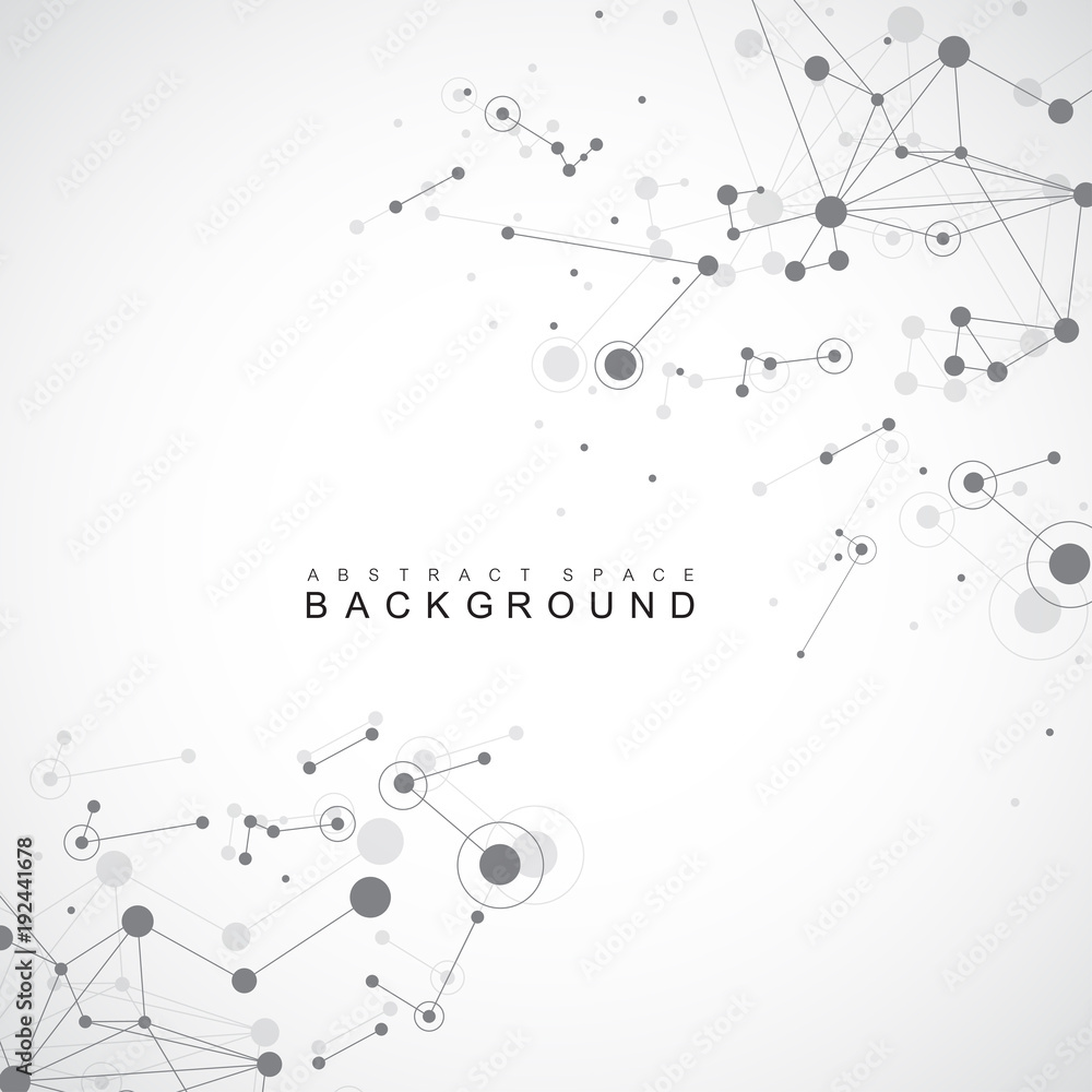 Geometric graphic background molecule and communication. Big data complex with compounds. Perspective backdrop. Minimal array Big data. Digital data visualization. Scientific vector illustration. Geometric graphic background molecule and communication. Big data complex with compounds. Perspective backdrop. Minimal array Big data. Digital data visualization. Scientific vector illustration.